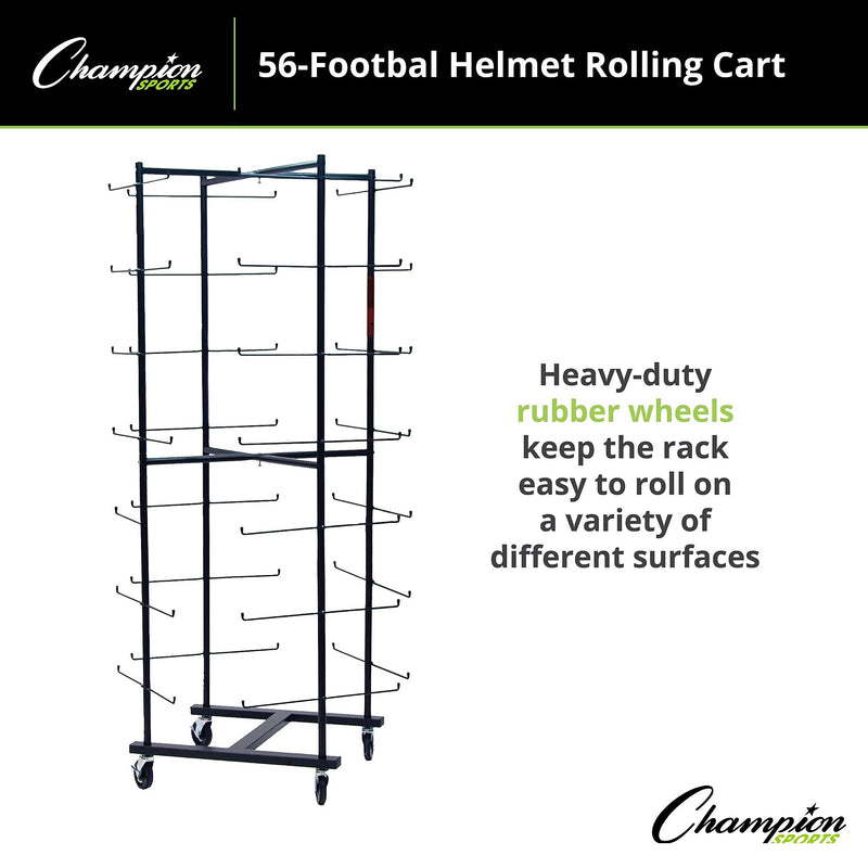 Champion Sports 56 Football Helmet Rolling Cart
