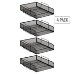 Mind Reader 4-Tier Stackable Paper Desk Tray, Metal Mesh, Black, 4/Pack (BSTACK4-BLK)