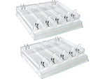 Azar 2.63" x 12" Pegboard 5-Compartment Cosmetic Tray, Clear, 2/Pack (225830-SHORT-CLR-2PK)