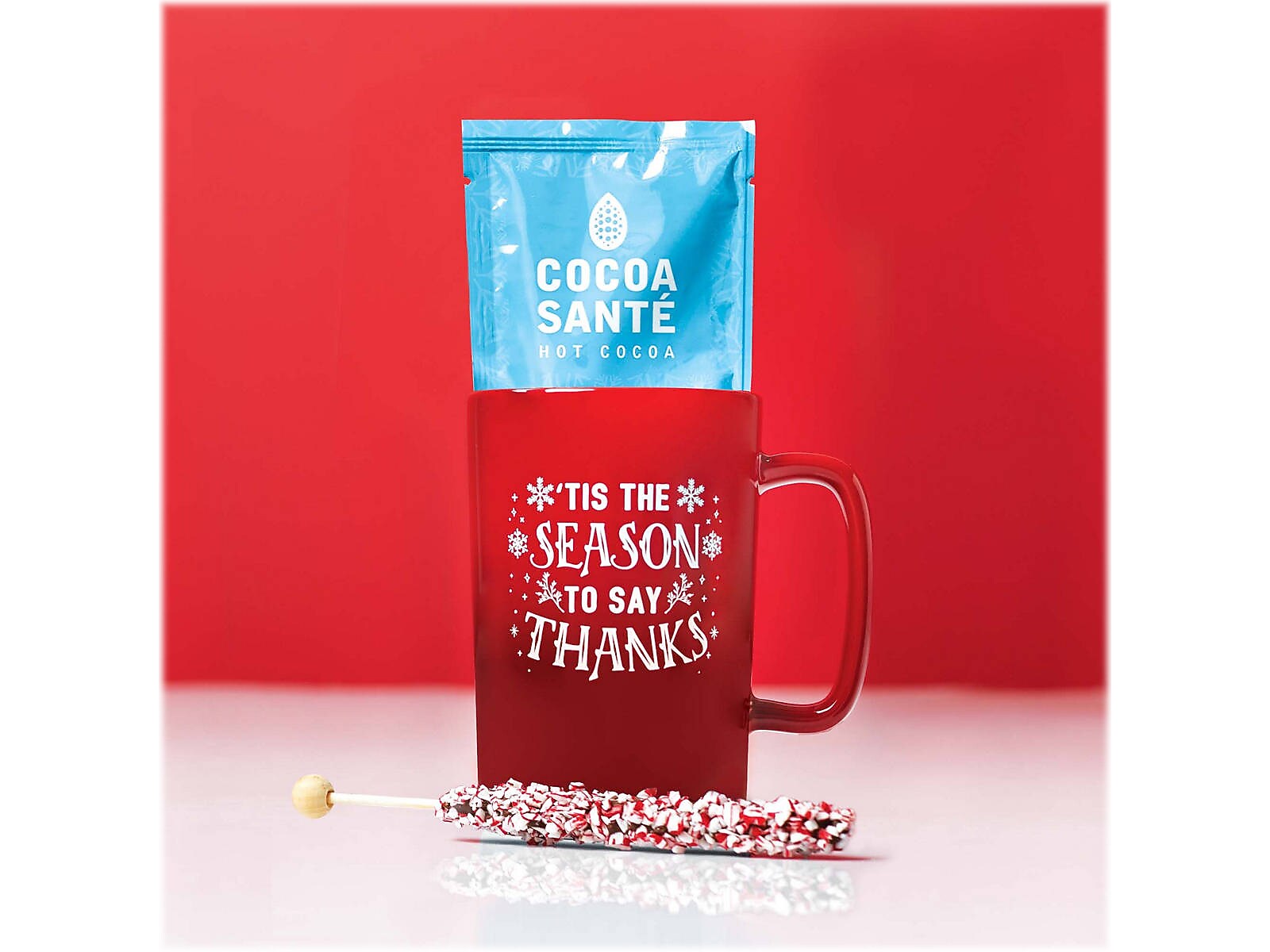 Baudville Dazzling Ombre "'Tis the Season to Say Thanks" Coffee Mug, 14 oz., Red/White (92944)