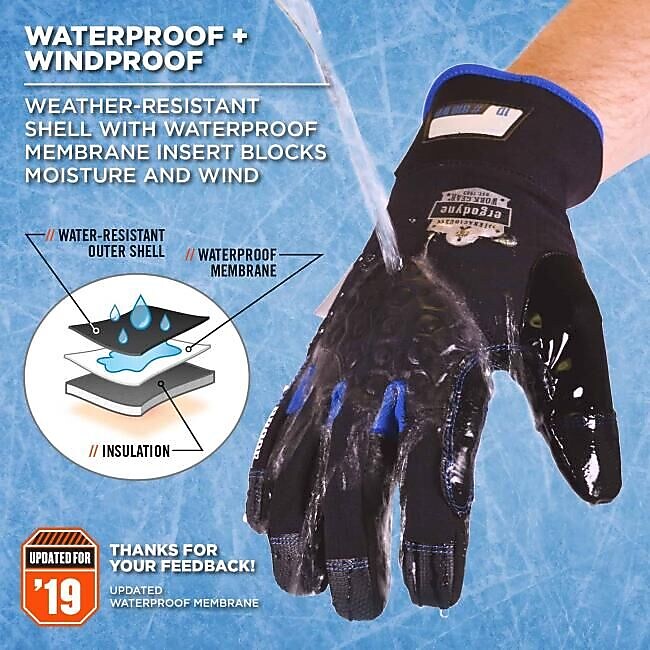 ProFlex 818WP Performance Thermal Waterproof Utility Gloves, Black, Small (17382)