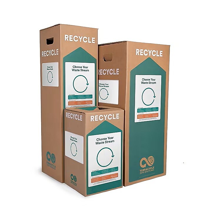 TerraCycle Cardboard Candy & Snack Wrappers Recycling Box, 10.47 Gallon, White/Green (681)