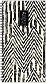 2025-2026 Willow Creek Boho Black 3.5" x 6.5" Academic Year Weekly Planner, Black/White (56851)
