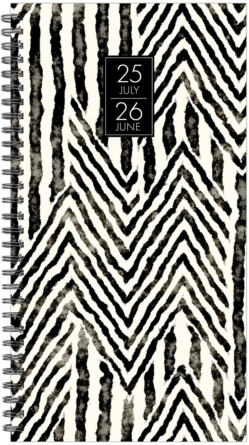 2025-2026 Willow Creek Boho Black 3.5" x 6.5" Academic Year Weekly Planner, Black/White (56851)