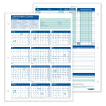 ComplyRight 2026 Attendance Calendar Card, 25 Forms/Pack (A4000W25)