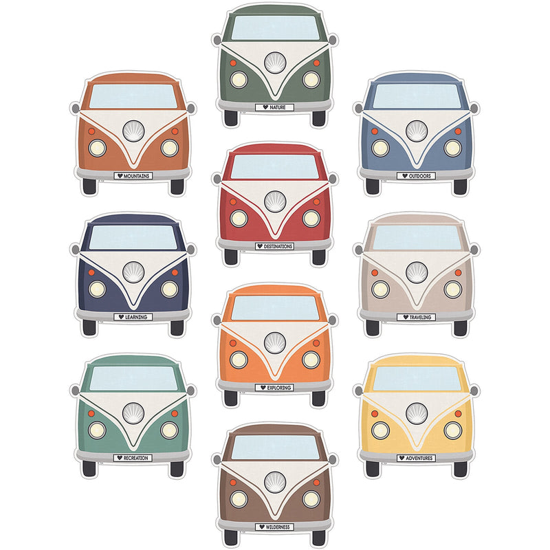 Teacher Created Resources Moving Mountains Road Trip Camper Vans Accents, 30/Pack, 3 Packs/Bundle (TCR9238-3)