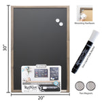 BAZIC Products RUSTIQUE Wood Frame Magnetic Chalkboard, 20" x 30", Chalk Marker & Magnets (BAZ6081)