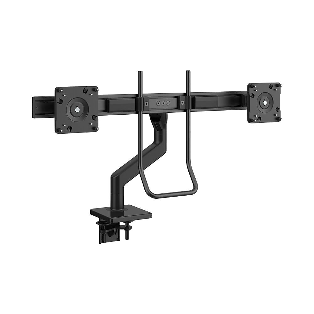 Humanscale M8.1 Adjustable Dual Monitor Arm with Crossbar, Up to 28" Monitors, Black (M82HBB)