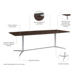 Bush Business Furniture 96W x 42D Boat Shaped Conference Table with Metal Base, Black Walnut (99TBM96BWSVK)