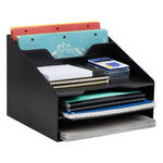 Mind Reader 5-Compartment Plastic Desk Tray, Black (ANCHBOX5-BLK)