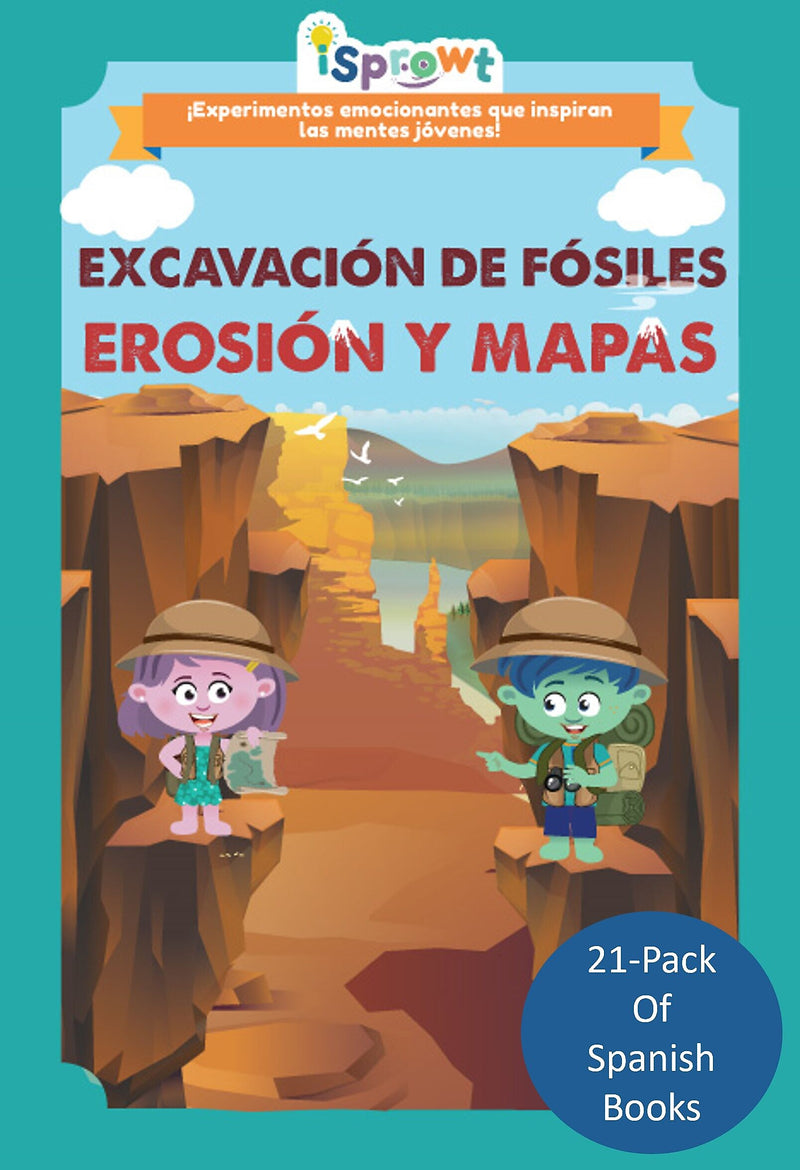 iSprowt Fossil Dig, Erosion, and Maps Spanish Translation Workbook Kit, Multicolor (785459614564)