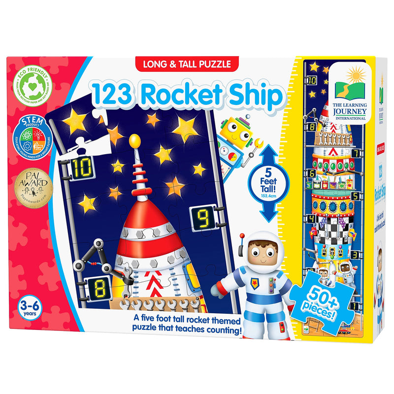 The Learning Journey 51-Piece Long & Tall Puzzles 123 Rocketship (LJI434284)