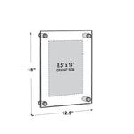 Azar Poster Holder, 12.5" x 18", Wall Mounted, Black, Acrylic (105506-BLK)