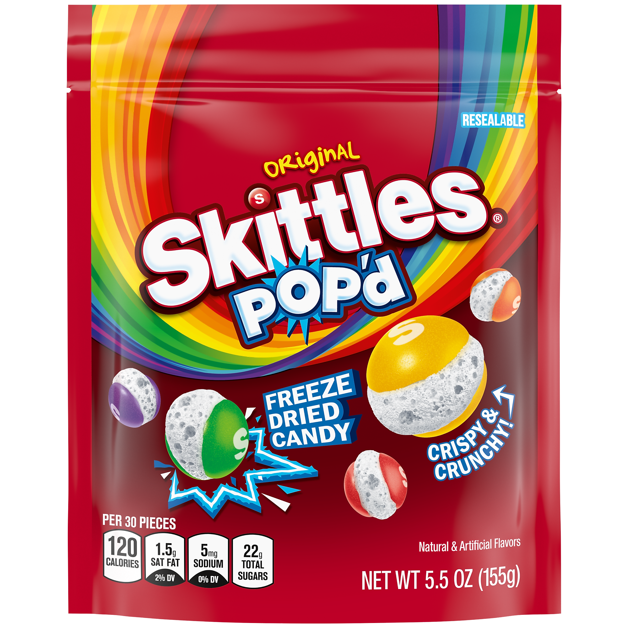 SKITTLES POP'd Originals Freeze Dried Candy, Assorted Flavors, 5.5 oz. (471736)
