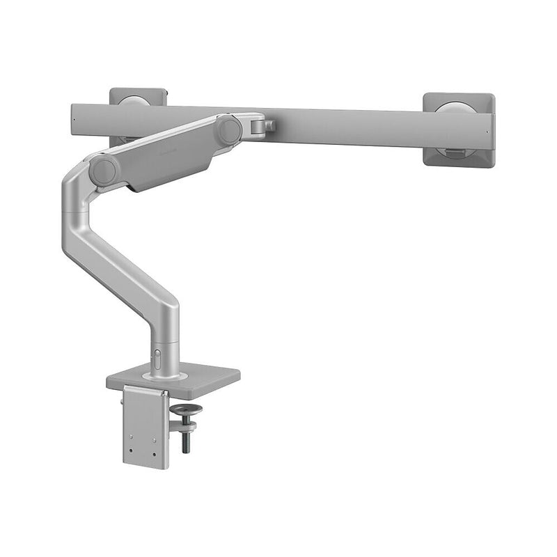 Humanscale M8.1 Adjustable Dual Monitor Arm, Up to 28" Monitors, Silver (M82CGS)