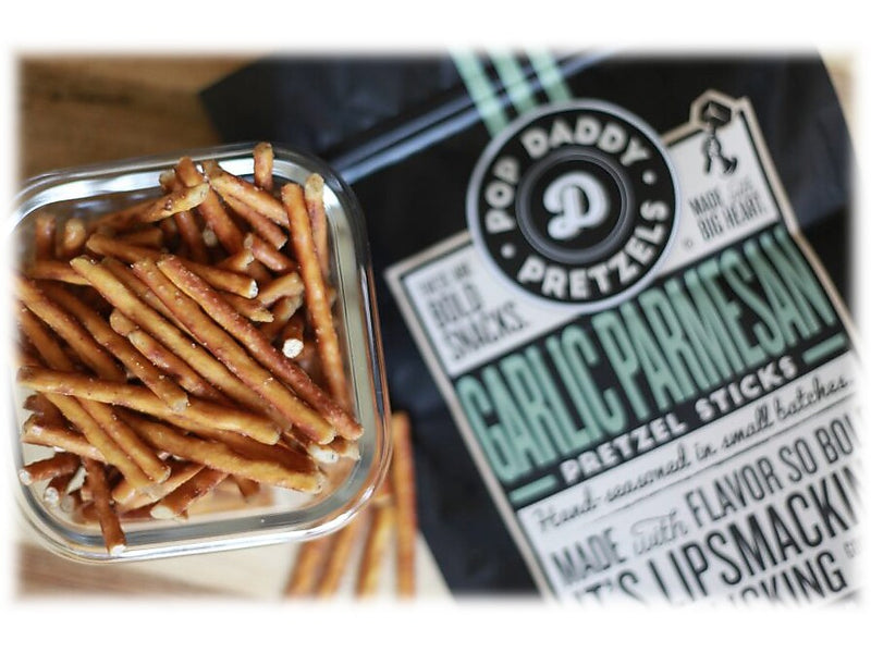 Pop Daddy Garlic Parmesan Pretzels Sticks, 3 oz., 15 Bags/Box (OPD00557)