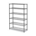 Alera Commercial Wire Shelving, Six-Shelf, 48w X 18d X 72h, Black Anthracite