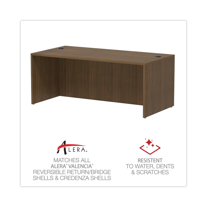Alera Valencia Series 71"W Straight Front Desk Shell, Modern Walnut (ALEVA217236WA)
