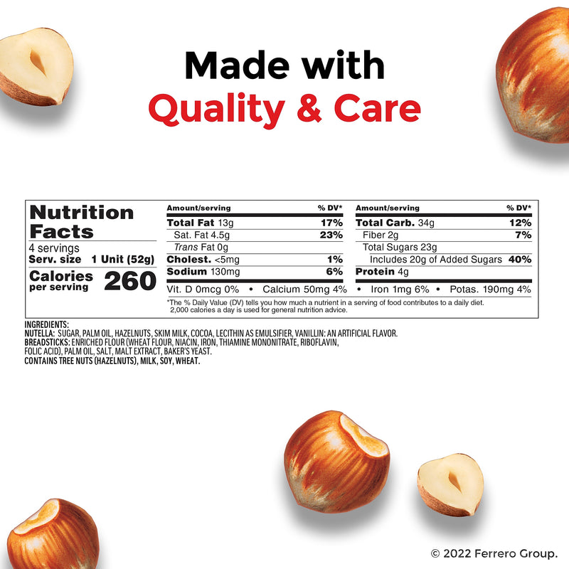 Nutella Chocolate Hazelnut Spread with Breadsticks, 1.8 oz., 12/Box (FEU80314)