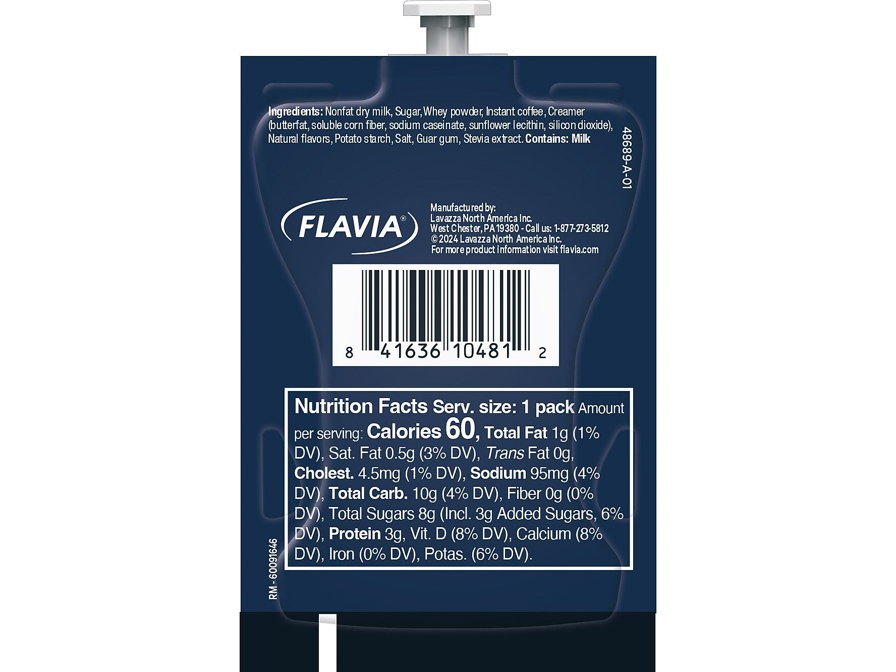 Lavazza Vanilla Latte Coffee Flavia Freshpacks, 72/Carton (48689)