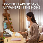 Logitech 4.41" x 11.02" Plastic Adjustable Casa Pop-Up Desk Work From Home Kit with Laptop Stand, Nordic Calm (920-011238)