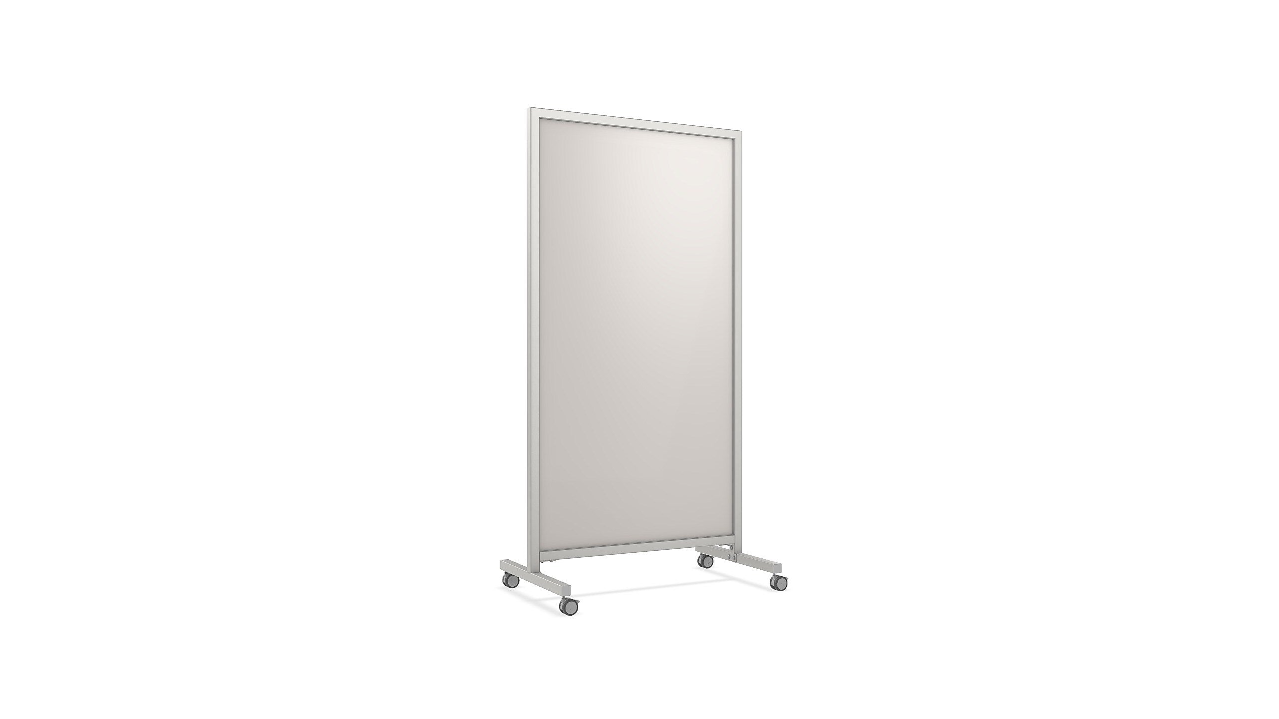 Ghent EZ Glass Mobile Dry-Erase Whiteboard, Aluminum Frame, 75"H x 38"W (EZ1NA7538BG)