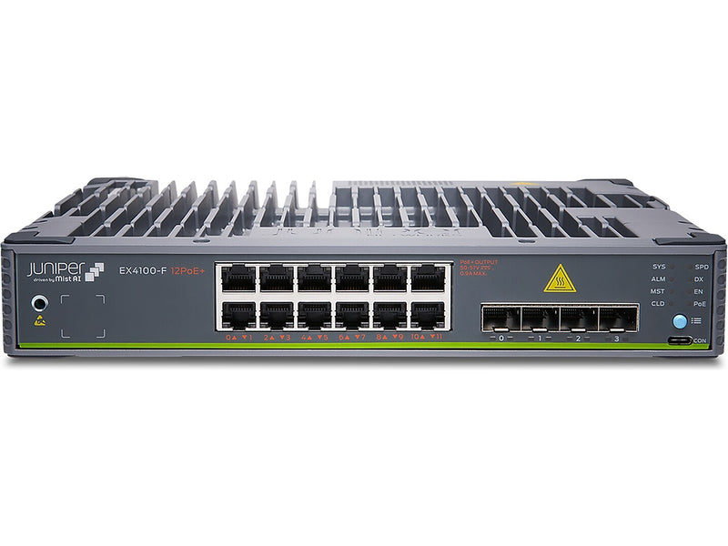 Juniper EX4100-F 12-Port Gigabit Ethernet PoE+ Managed Switch (EX4100-F-12P)