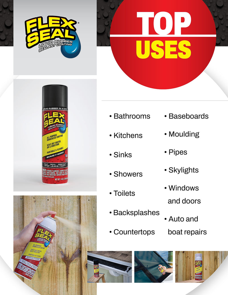 Flex Seal Aerosol Liquid Rubber Sealant, Gray, 14 oz., 6/Pack (FSGRYR20-4)