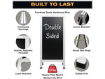 Excello Global Products Indoor/Outdoor Sidewalk Chalkboard Sign, 22.5" x 47.25", White/Black (HD-0240-WHT-OS)