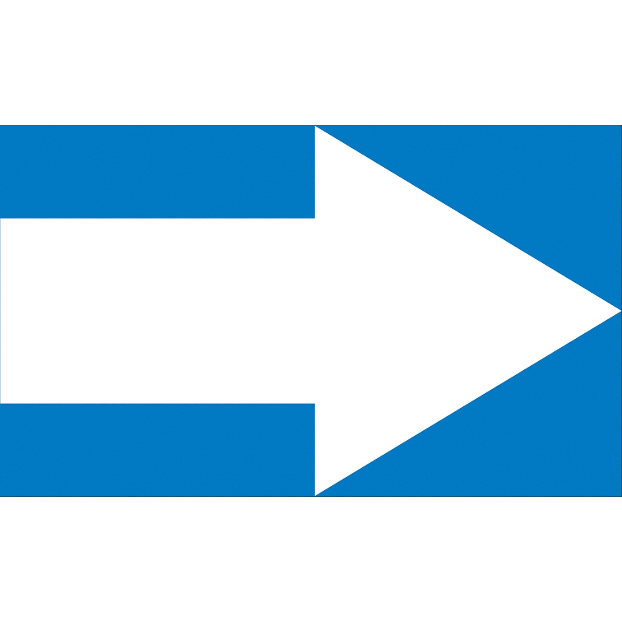 Accuform Self-Stick Pipe Marker, (ARROW-SHORT), 2-1/2" to 6", White/Blue (RPK769SSD)