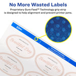 Avery Print-to-the-Edge Laser/Inkjet Oval Labels, 2" x 3 1/3", Glossy White, 80 Labels/Pack (22820)