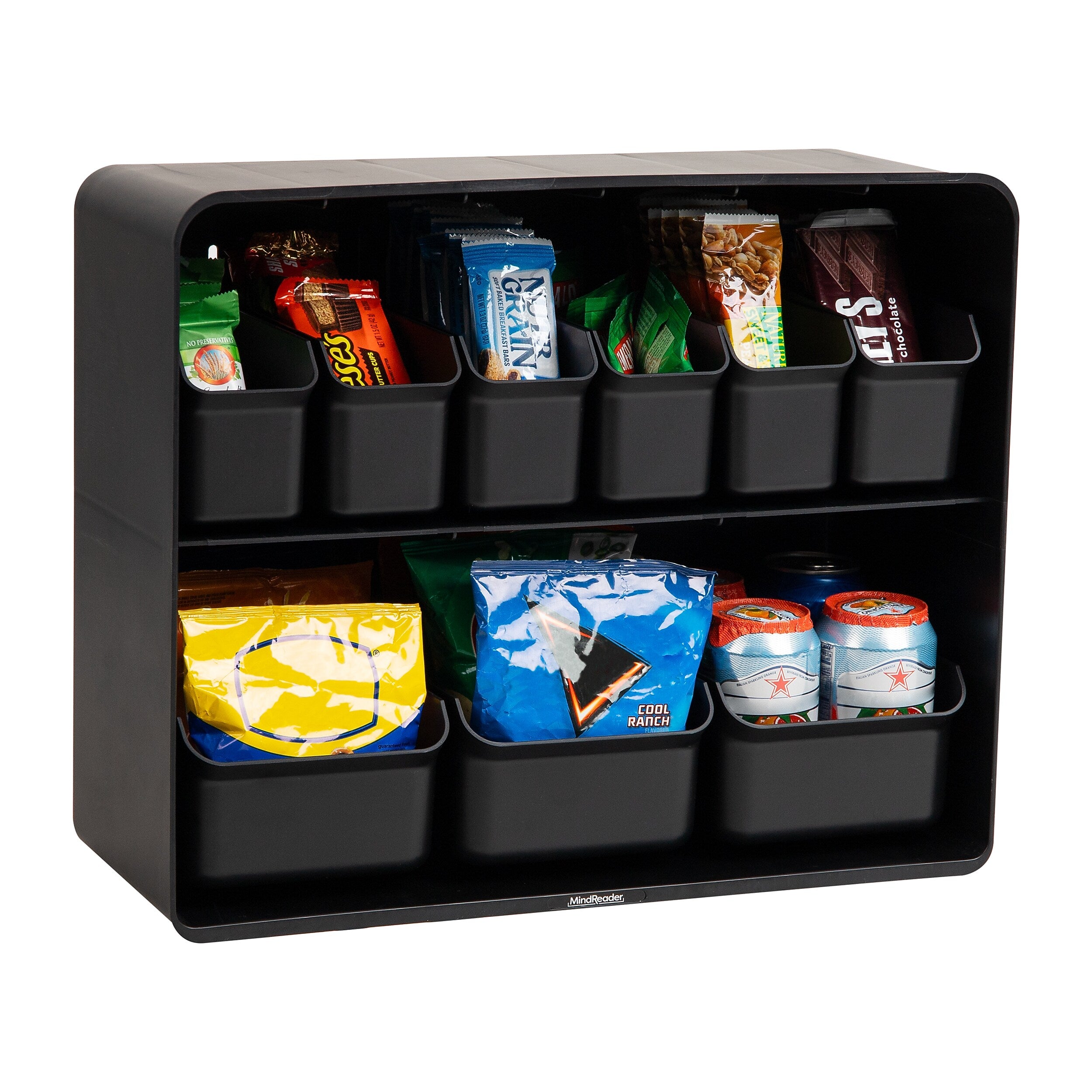 Mind Reader Plastic Organizer, Black (SNACKSHELF-BLK)