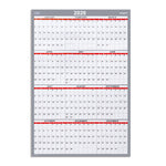 2026 Staples 36" x 24" Yearly Wall Calendar, White/Red/Gray (ST53903-26)
