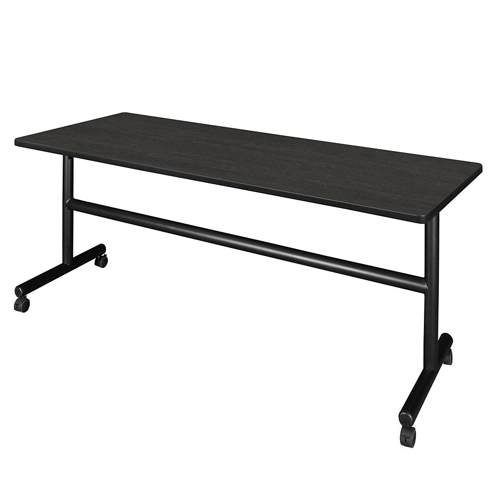 Regency Kobe 72"W x 30"D Foldable Training Room Table, Laminate, With Wheels, Ash Grey (MKFT7230AG)