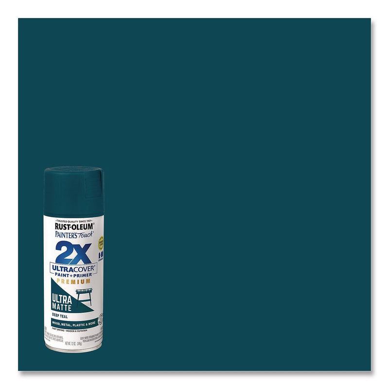 Rust-Oleum Painter's Touch 2X Ultra Cover Spray Paint, Teal, 12 oz., 6/Carton (331185)