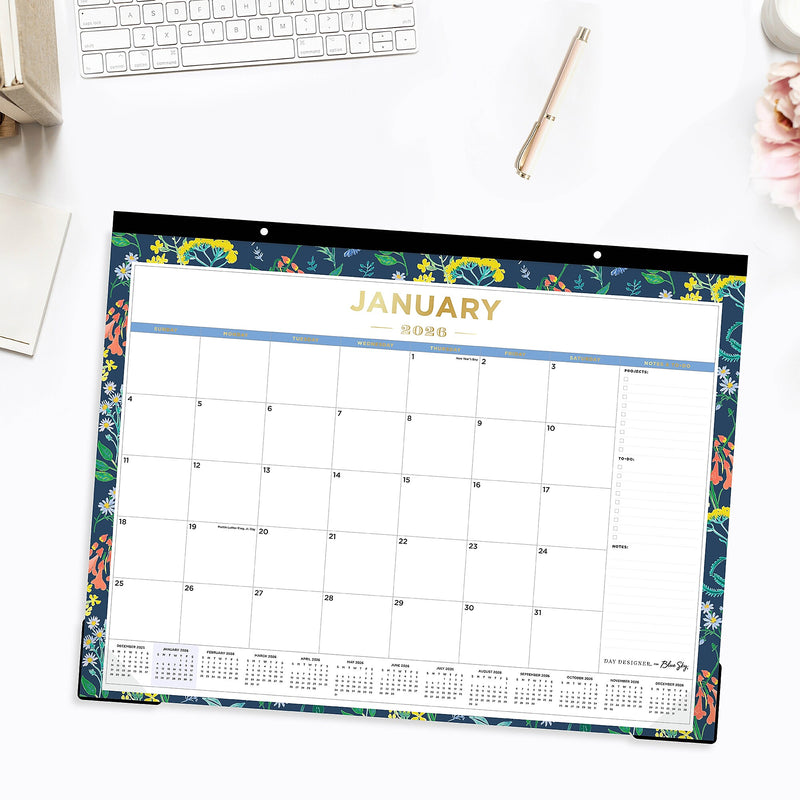 2026 Day Designer for Blue Sky Meadow 22" x 17" Monthly Desk Calendar (148689-26)