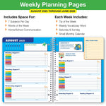 2025-2026 Global Printed Products Space Happy Planets 8.5" x 11" Academic Weekly & Monthly Planner, Paper Cover