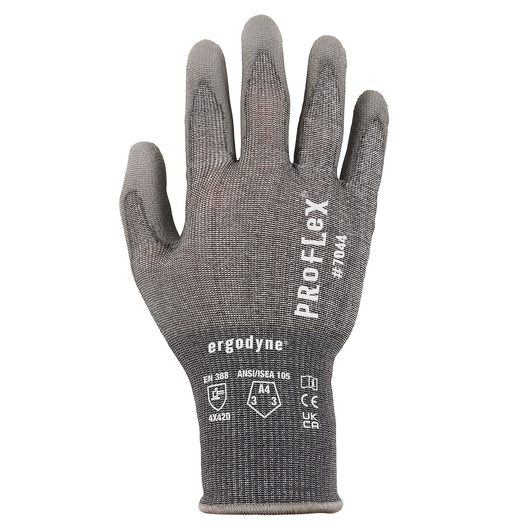 Ergodyne ProFlex 7044 PU Coated Cut-Resistant Gloves, ANSI A4, Gray, XXL, 12 Pair (10486)
