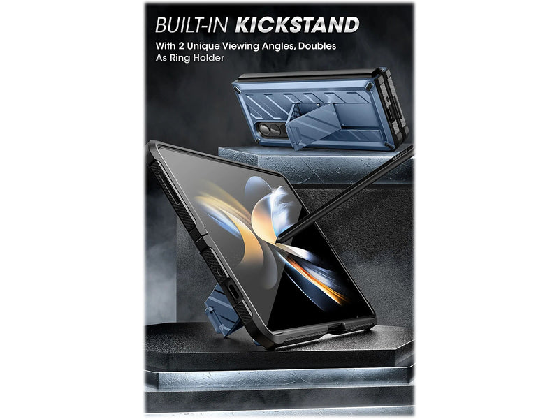 SUPCASE Unicorn Beetle Metallic Blue Kickstand Case for Samsung Galaxy Z Fold4 (SUP-Galaxy2022-ZFold4-5G-Unicorn-SP-Tilt)