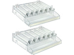 Azar 3.5" x 12" Pegboard 6-Compartment Cosmetic Tray with Tester Tray, Clear, 2/Pack (225840-TESTER-6COMP-2PK)