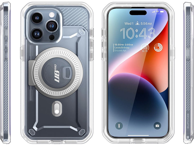 SUPCASE Unicorn Beetle PRO MAG Rugged Case for iPhone 15 Pro Max, Shock-Absorbing, Clear (SPH23MX67MGPSCL)