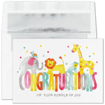 "Bundle of Joy" Congratulations Card w/ Silver Lined White Envelope, 50/BX