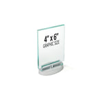 Azar Sign Holder, 4" x 6", Vertical, Table Top, Silver, Acrylic, 2/Pack (252940)