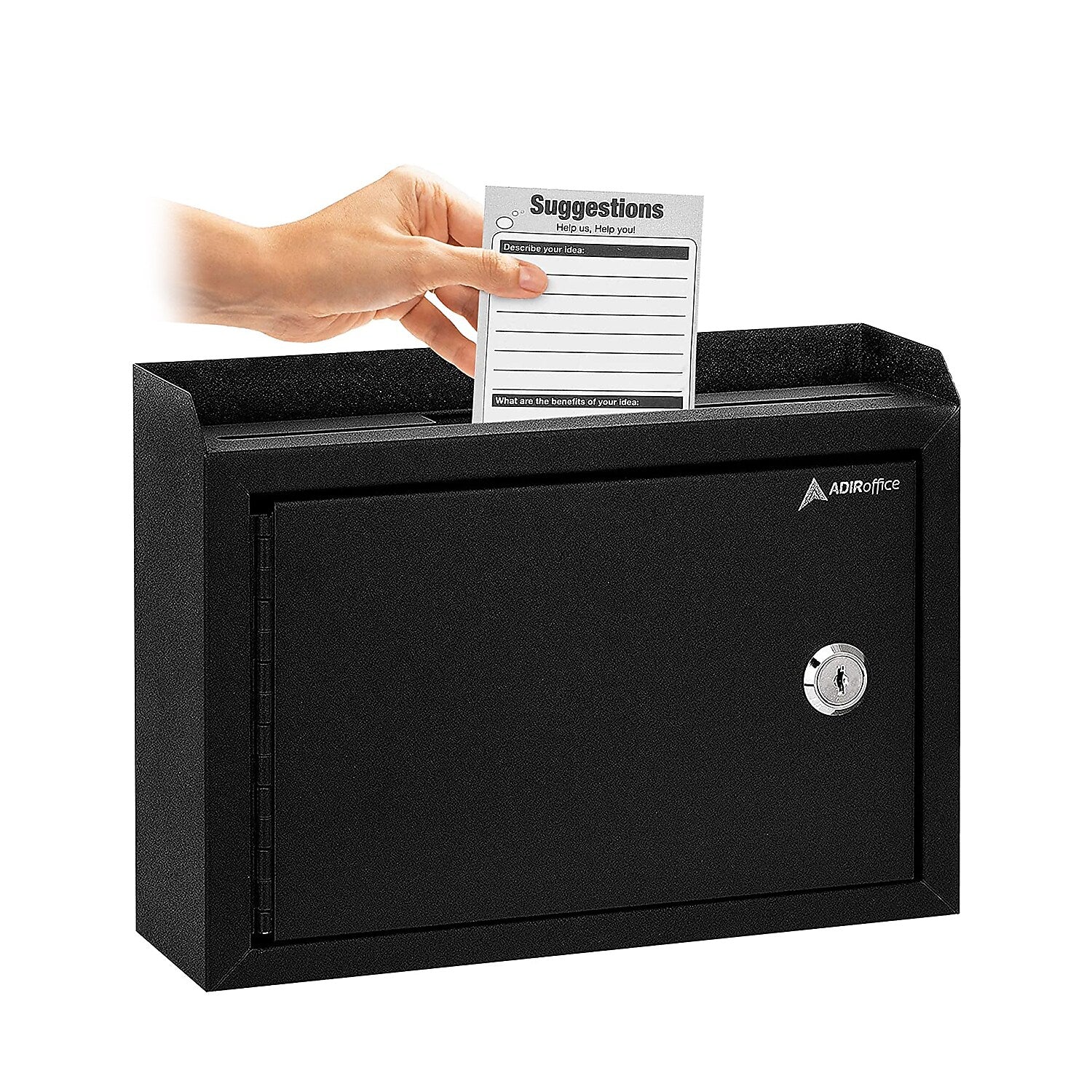 AdirOffice Steel Multipurpose InterOffice Drop Box Mailbox, Medium, Black (631-02-BLK-PKG)