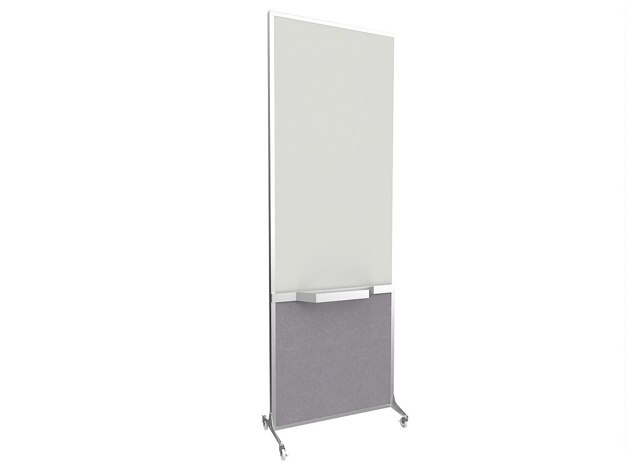 Versare ShieldWrite Level 3 Double Sided Magnetic Painted Steel Mobile Whiteboard, 2' x 6', Cloud Gray (1100006)