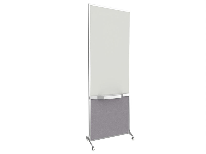 Versare ShieldWrite Level 3 Double Sided Magnetic Painted Steel Mobile Whiteboard, 2' x 6', Cloud Gray (1100006)