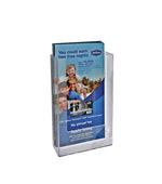 Azar Brochure Holder, 4.75" x 7.75", Vertical, Wall Mounted, Clear, Plastic, 10/Pack (252328)