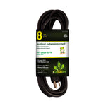GoGreen Power 8' Indoor/Outdoor Extension Cord, 16 AWG, Black (GG-13708BK)