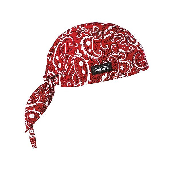 Ergodyne Chill-Its 6615 High-Performance Cooling Bandana, Red Western, One Size, 6/Carton (12479)
