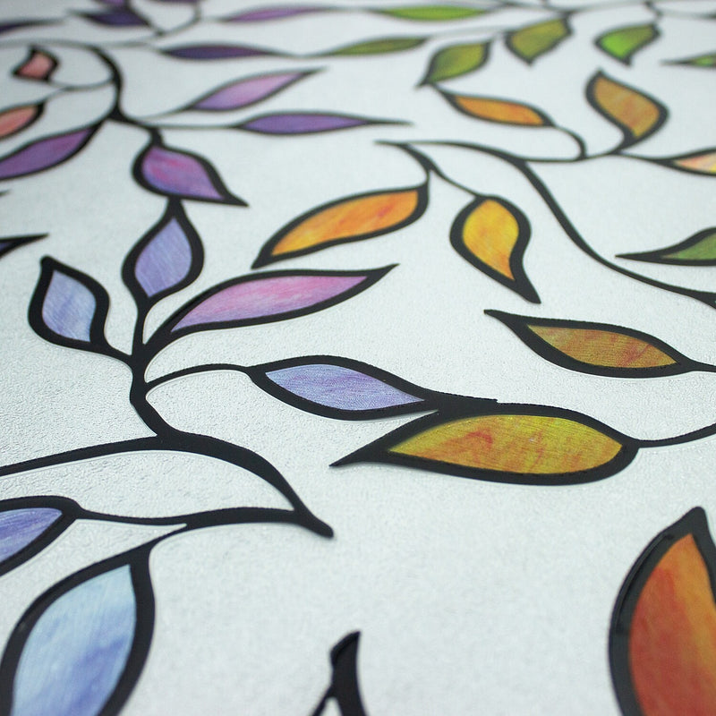 York Wallcoverings Stained Glass Leaves Window Film (WFM3905SLG)